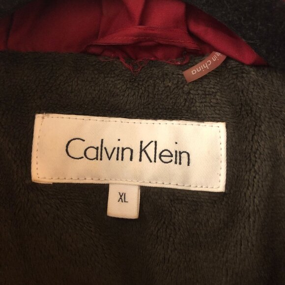 Calvin Klein Womens Down Puffer Jacket Pockets Full Zip Red XL - Picture 5 of 8